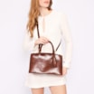 Bolsa Tote Cadeado Couro Marrom - imagem 2