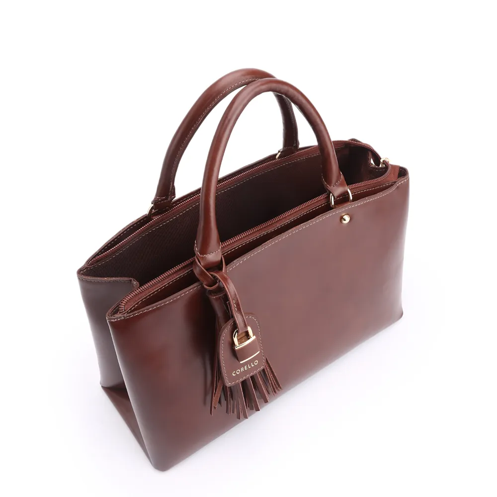Bolsa Tote Cadeado Couro Marrom - imagem 5