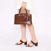 Bolsa Tote Cadeado Couro Marrom - imagem 8