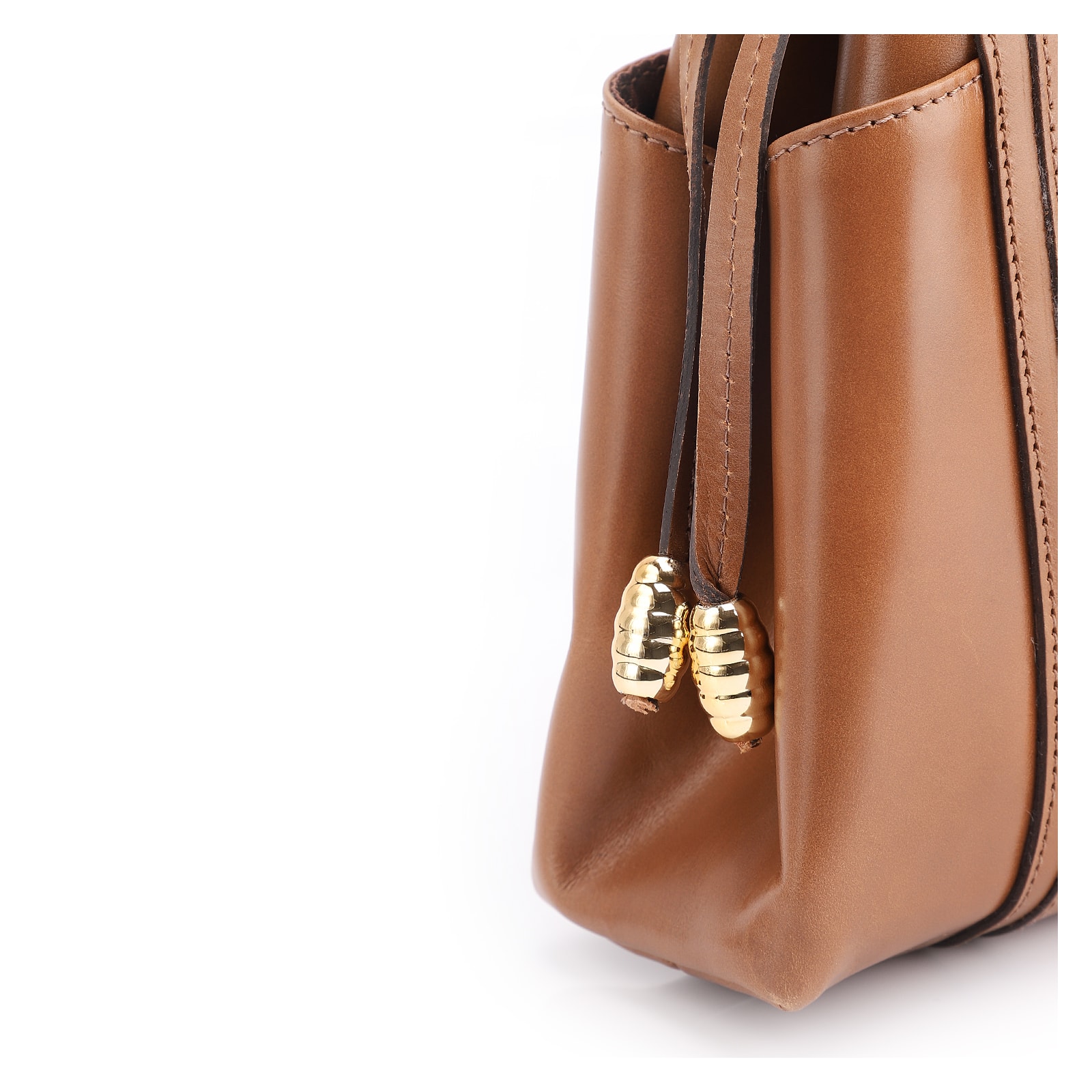 Bolsa Tote Cadeado Couro Marrom Claro