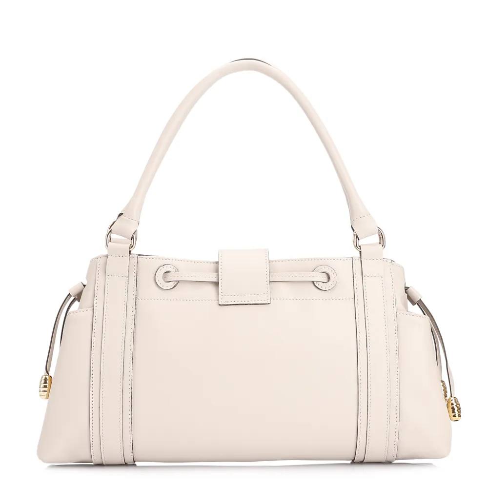 Bolsa Tote Cadeado Couro Off White - imagem 3
