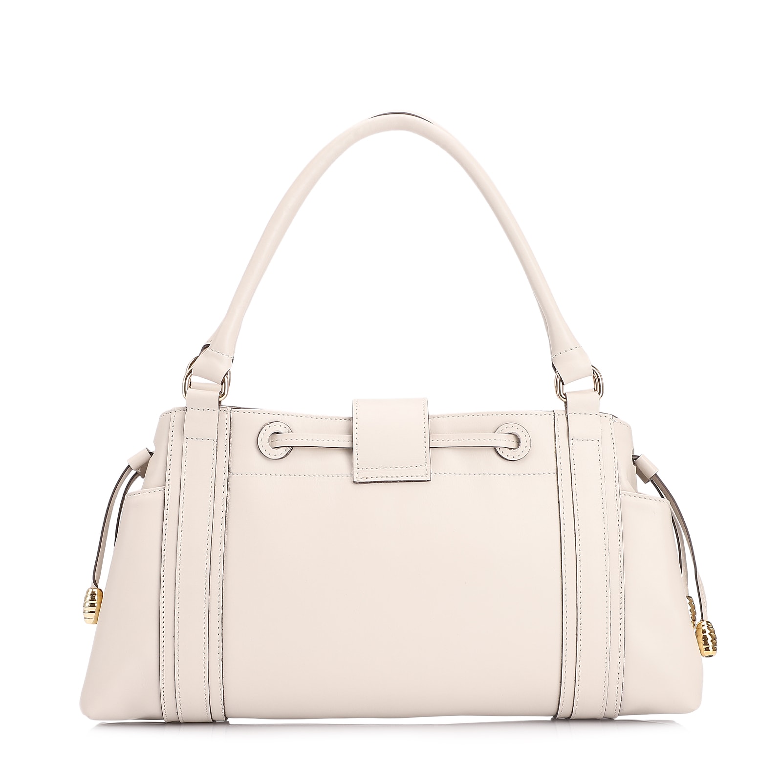 Bolsa Tote Cadeado Couro Off White