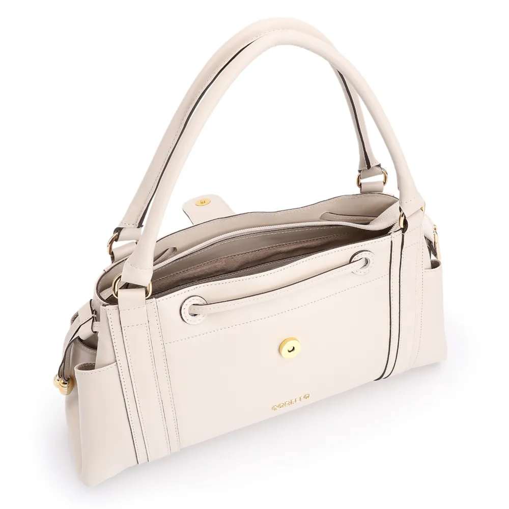Bolsa Tote Cadeado Couro Off White - imagem 4
