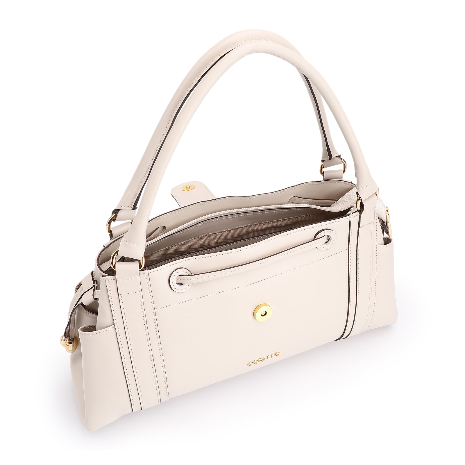 Bolsa Tote Cadeado Couro Off White