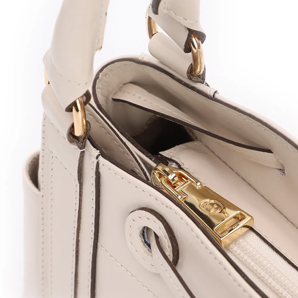 Bolsa Tote Cadeado Couro Off White - imagem 5