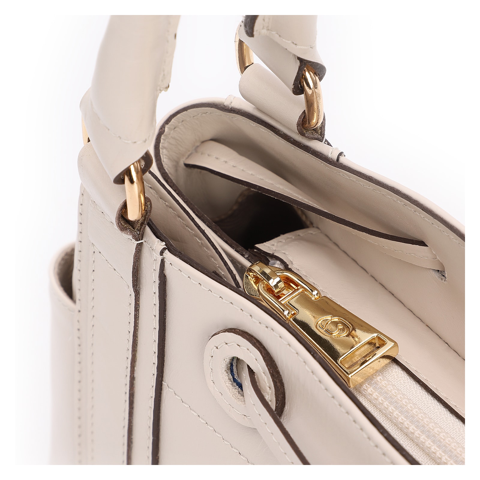 Bolsa Tote Cadeado Couro Off White
