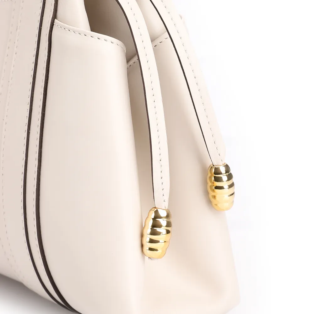Bolsa Tote Cadeado Couro Off White - imagem 8