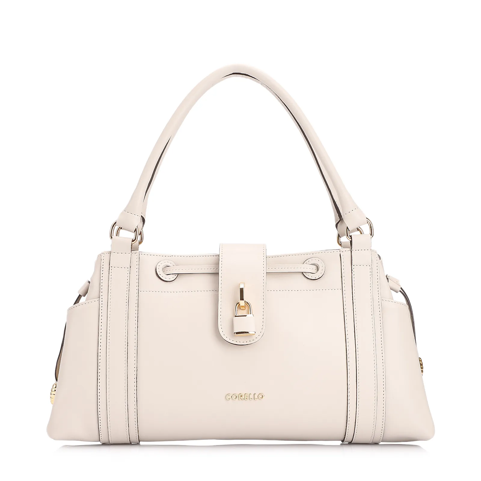 Bolsa Tote Cadeado Couro Off White