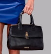 Bolsa Tote Cadeado Couro Preto - imagem 2