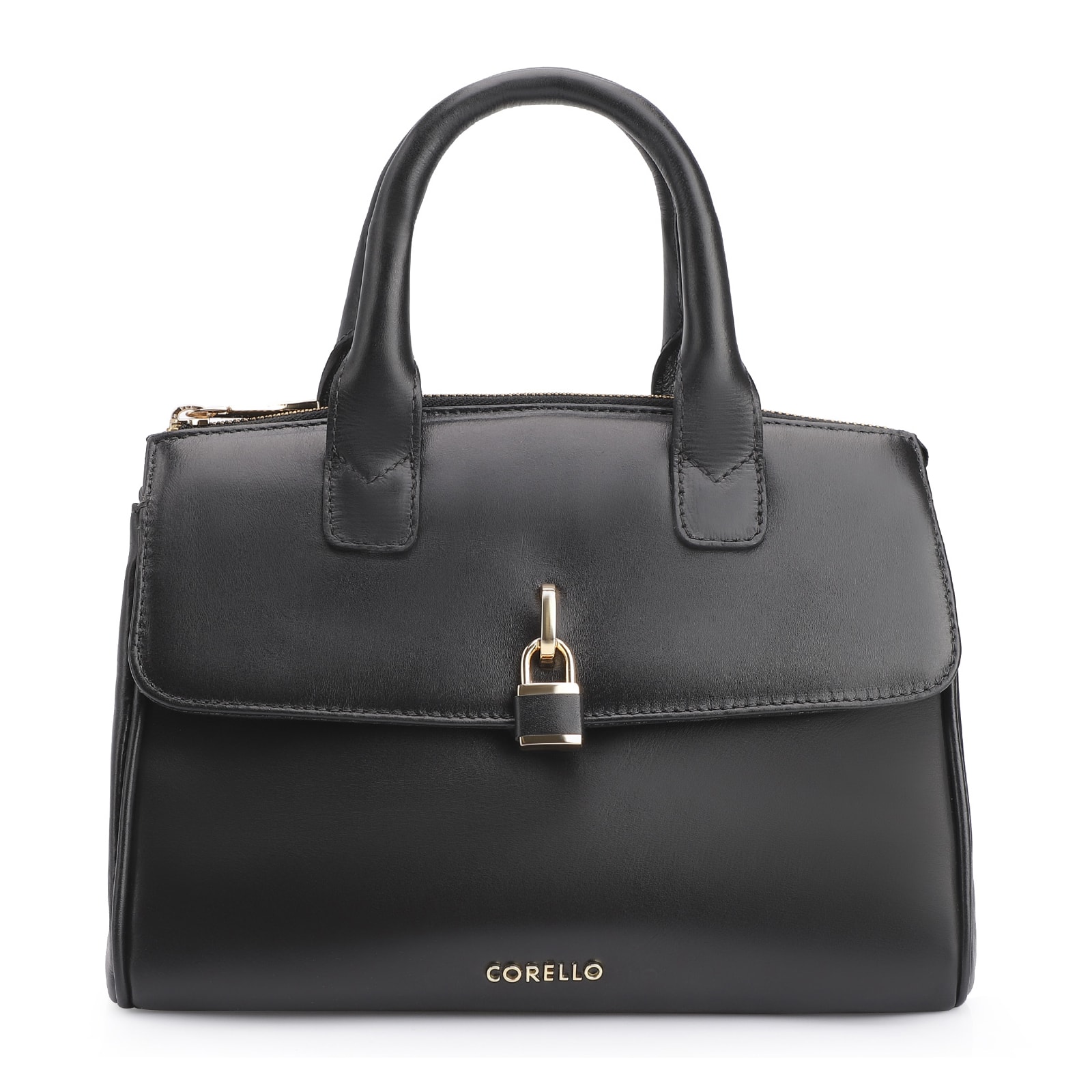 Bolsa Tote Cadeado Couro Preto