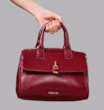 Bolsa Tote Cadeado Couro Vinho - imagem 2