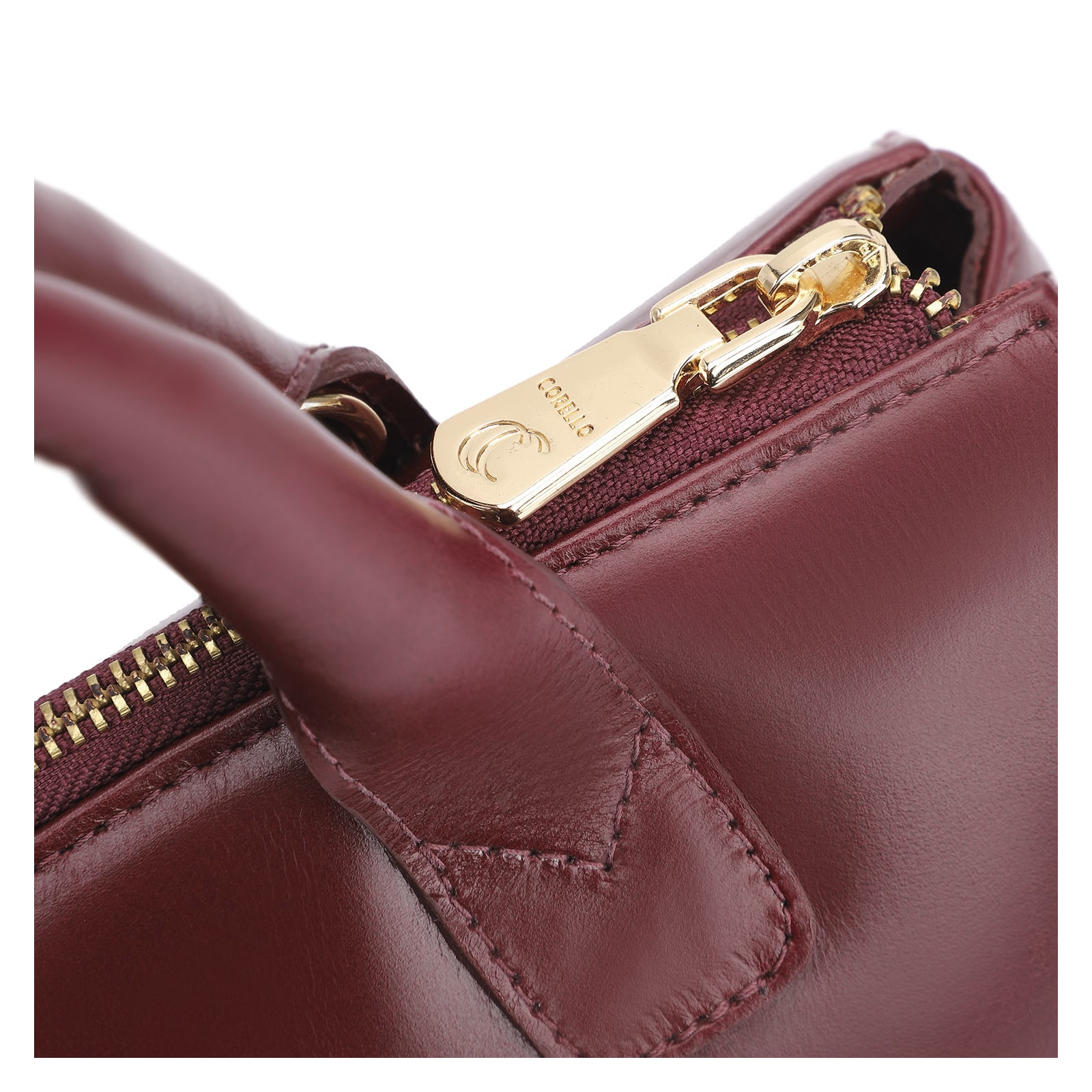 Bolsa Tote Cadeado Couro Vinho