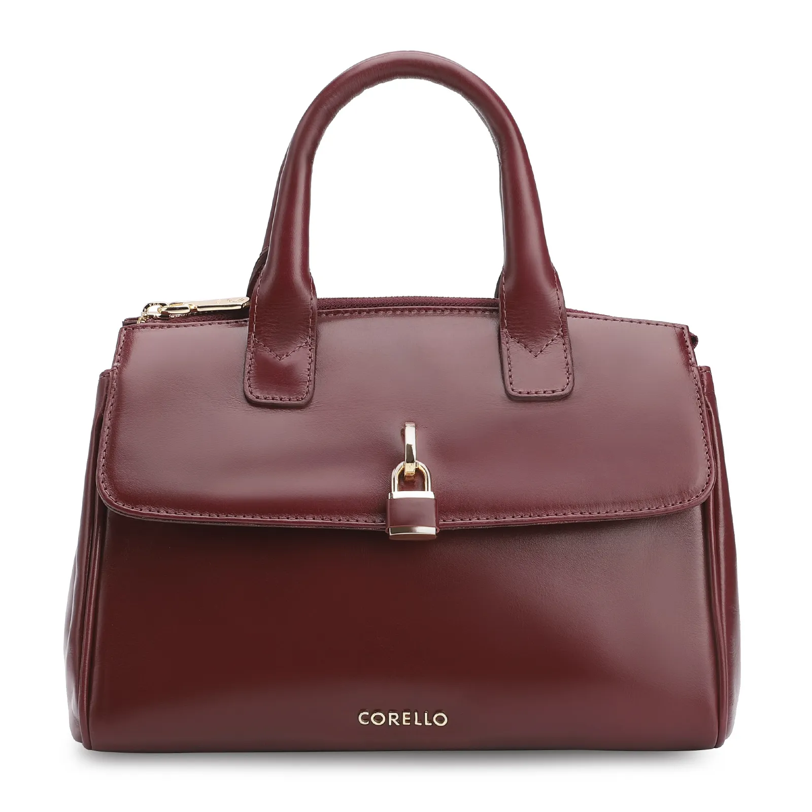 Bolsa Tote Cadeado Couro Vinho