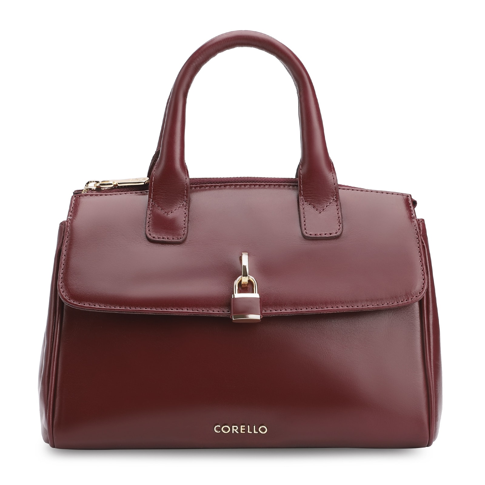 Bolsa Tote Cadeado Couro Vinho