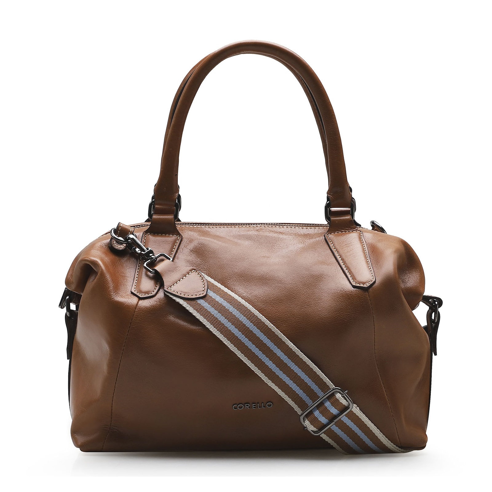 Bolsa Tote Caramelo/Faixa Off White