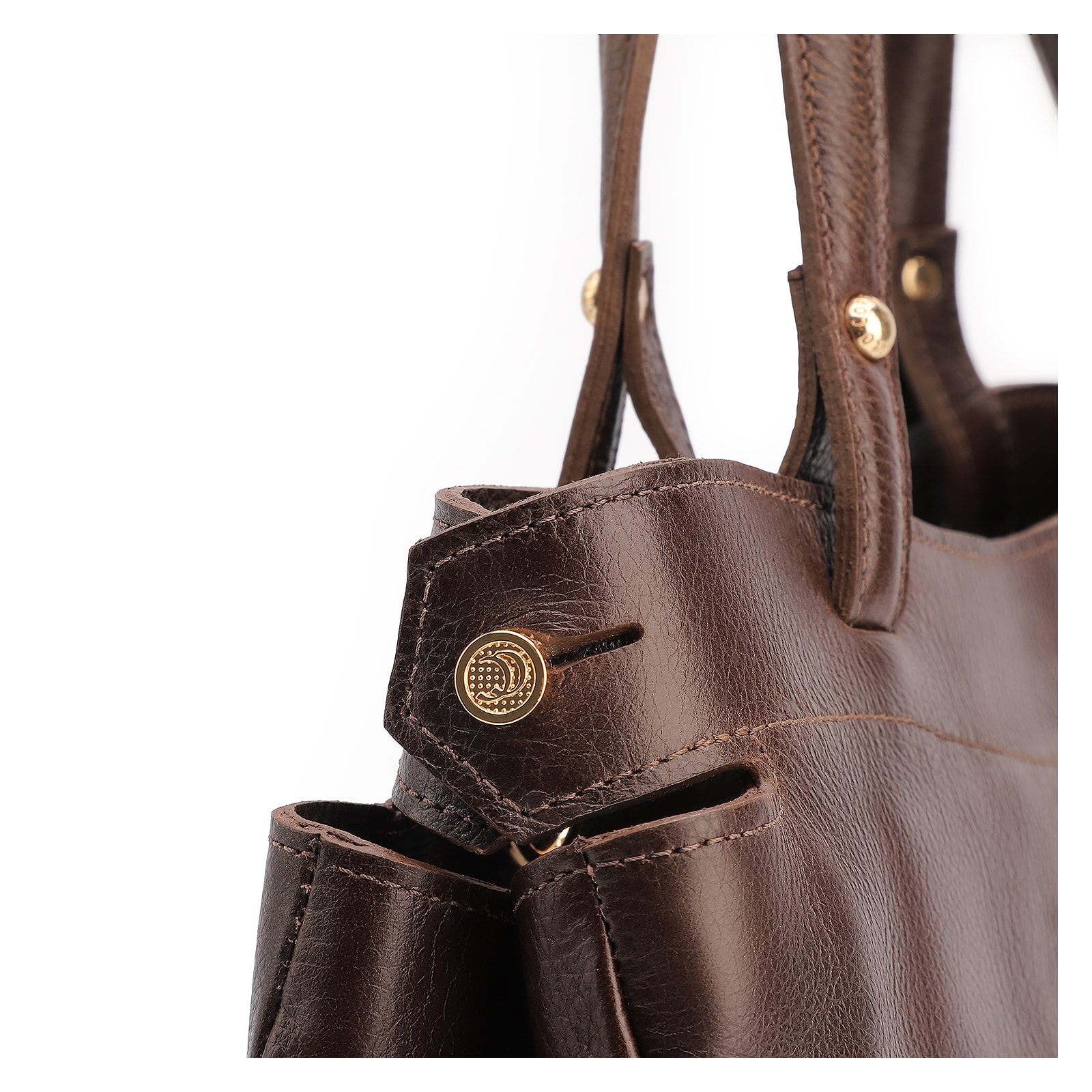 Bolsa Tote Couro Antique Marrom Escuro