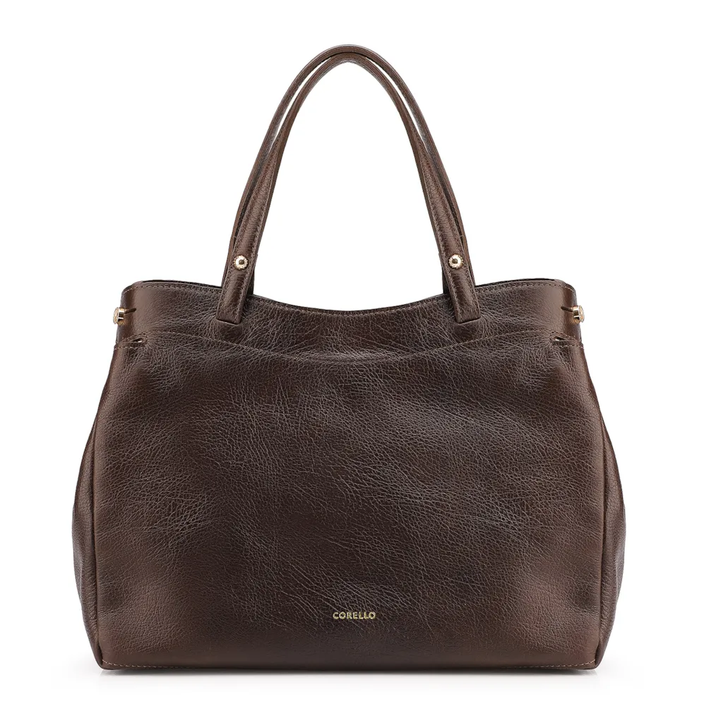 Bolsa Tote Couro Antique Marrom Escuro