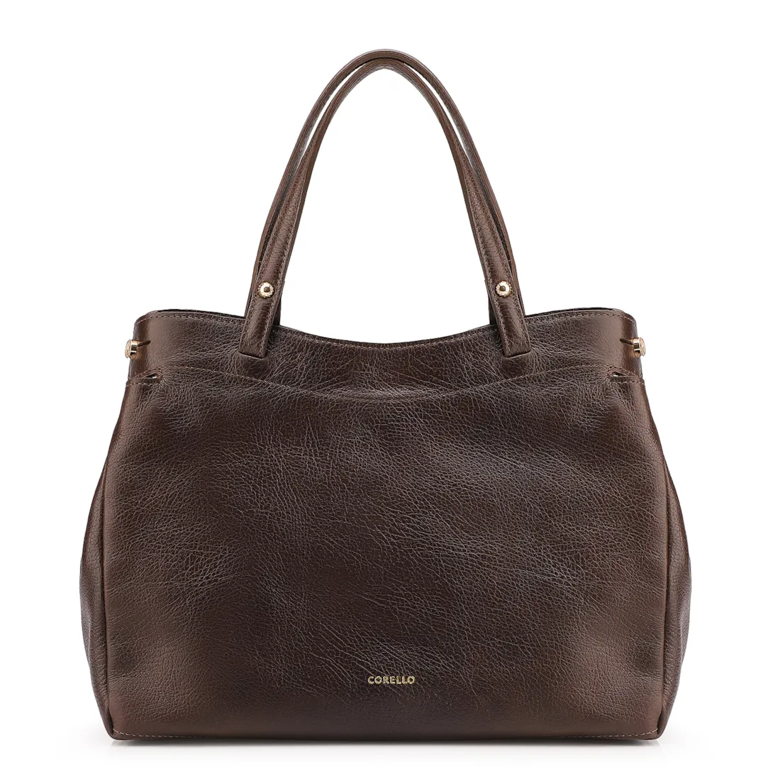 Bolsa Tote Couro Antique Marrom Escuro