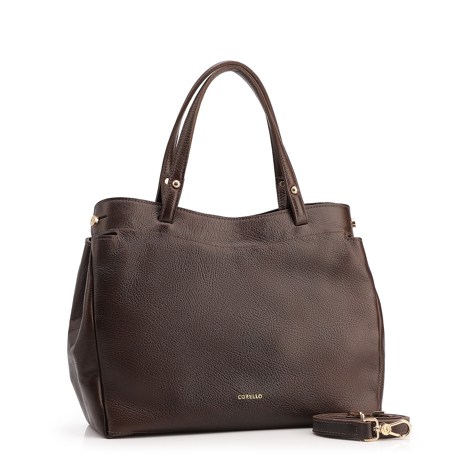 Bolsa Tote Couro Antique Marrom Escuro