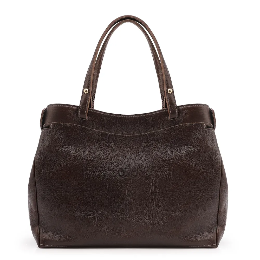 Bolsa Tote Couro Antique Marrom Escuro - imagem 3