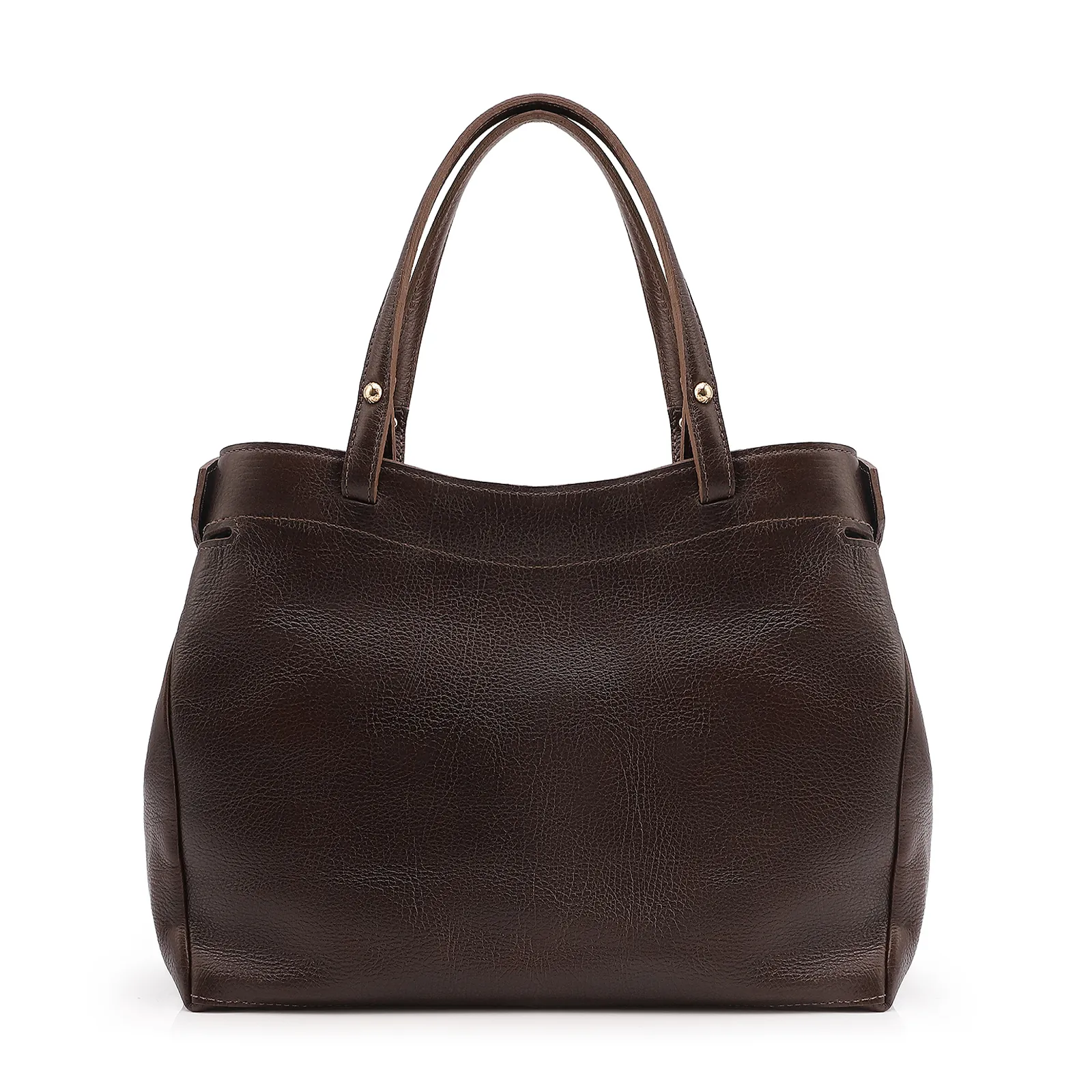 Bolsa Tote Couro Antique Marrom Escuro