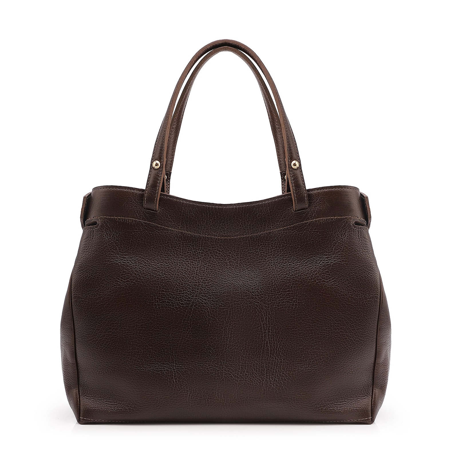 Bolsa Tote Couro Antique Marrom Escuro