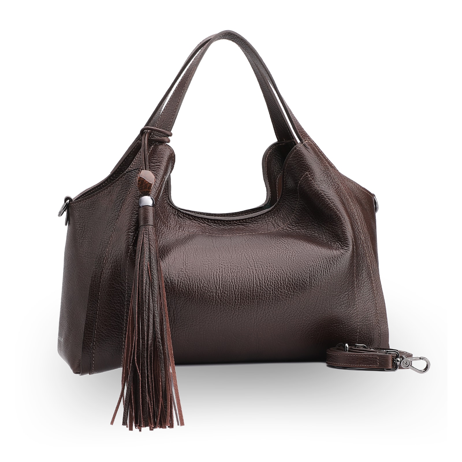 Bolsa Tote Couro Antique Marrom Escuro
