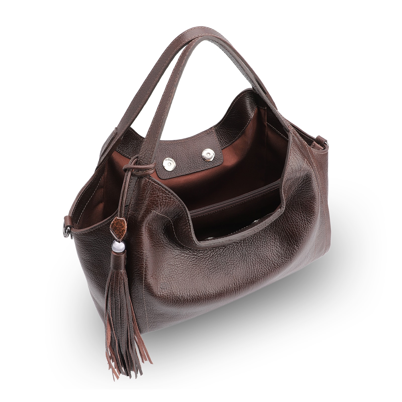 Bolsa Tote Couro Antique Marrom Escuro