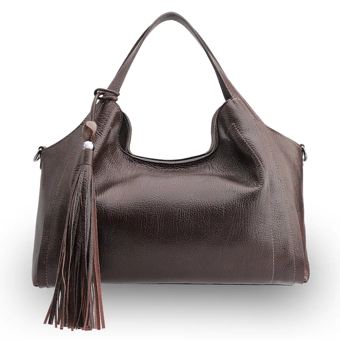 Bolsa Tote Couro Antique Marrom Escuro