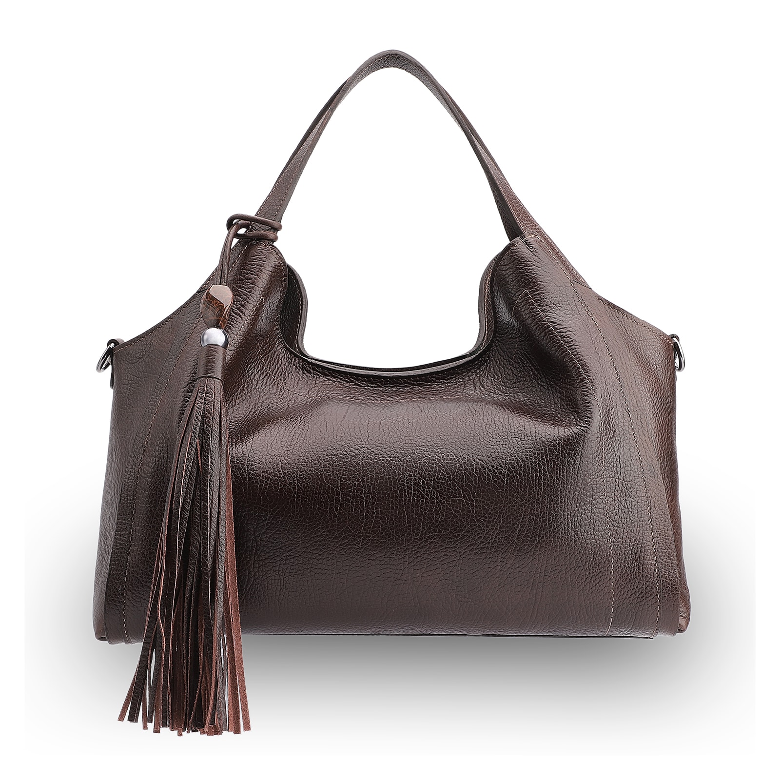 Bolsa Tote Couro Antique Marrom Escuro