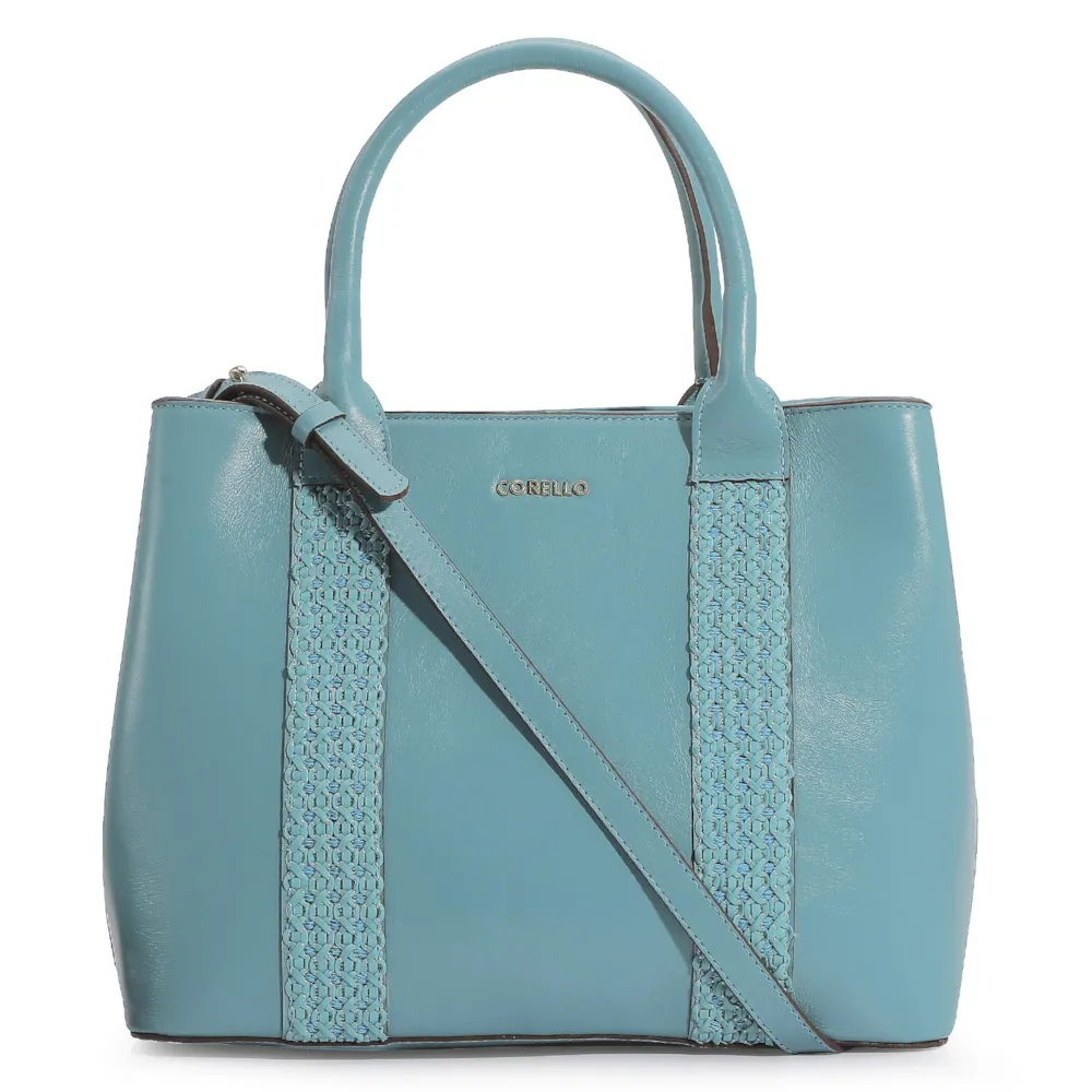 Bolsa Tote Couro Azul