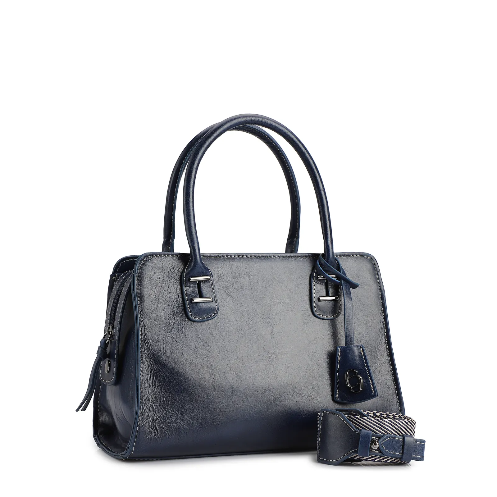 Bolsa Tote Couro Azul