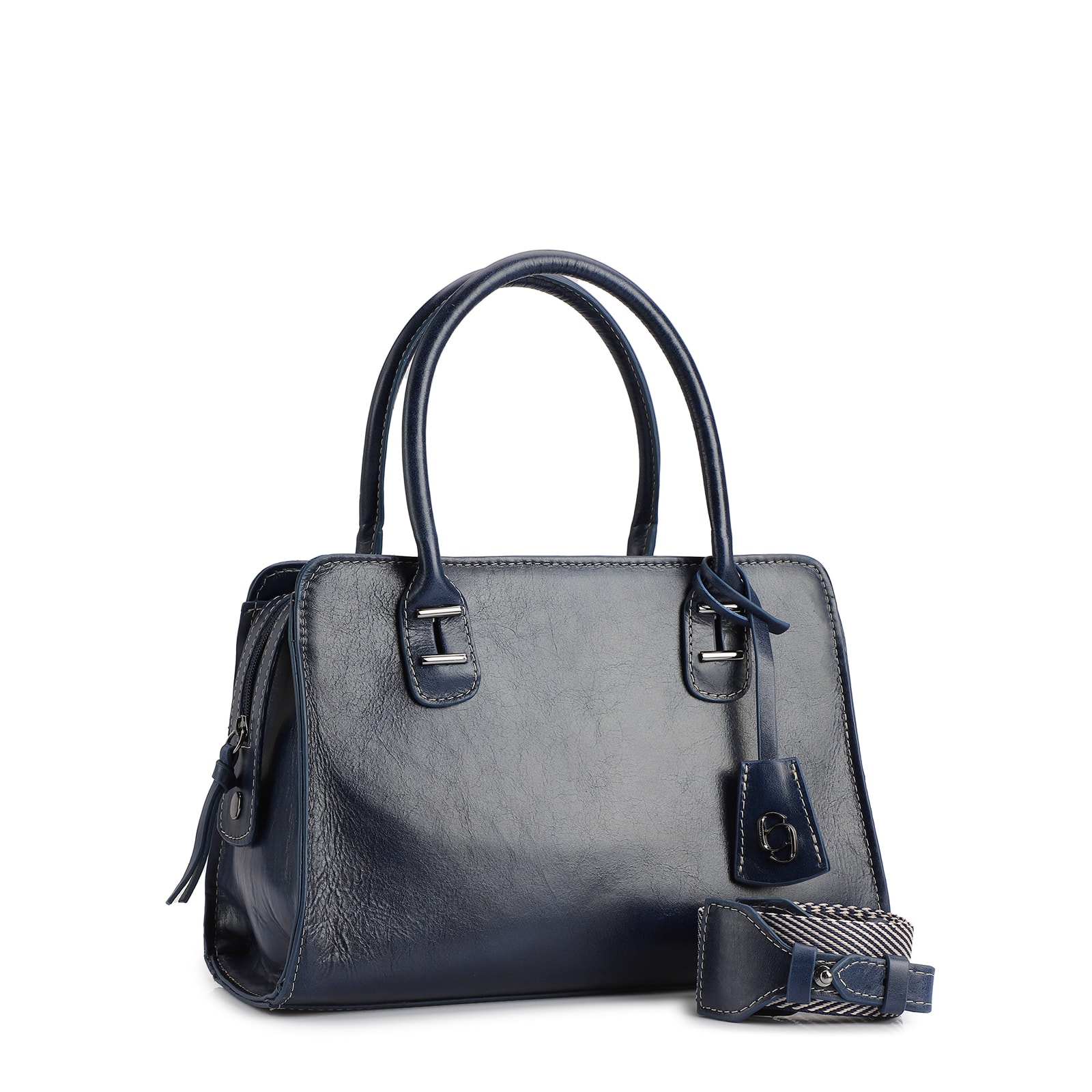 Bolsa Tote Couro Azul