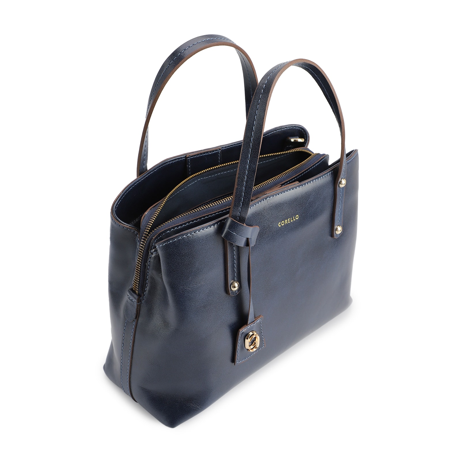 Bolsa Tote Couro Azul