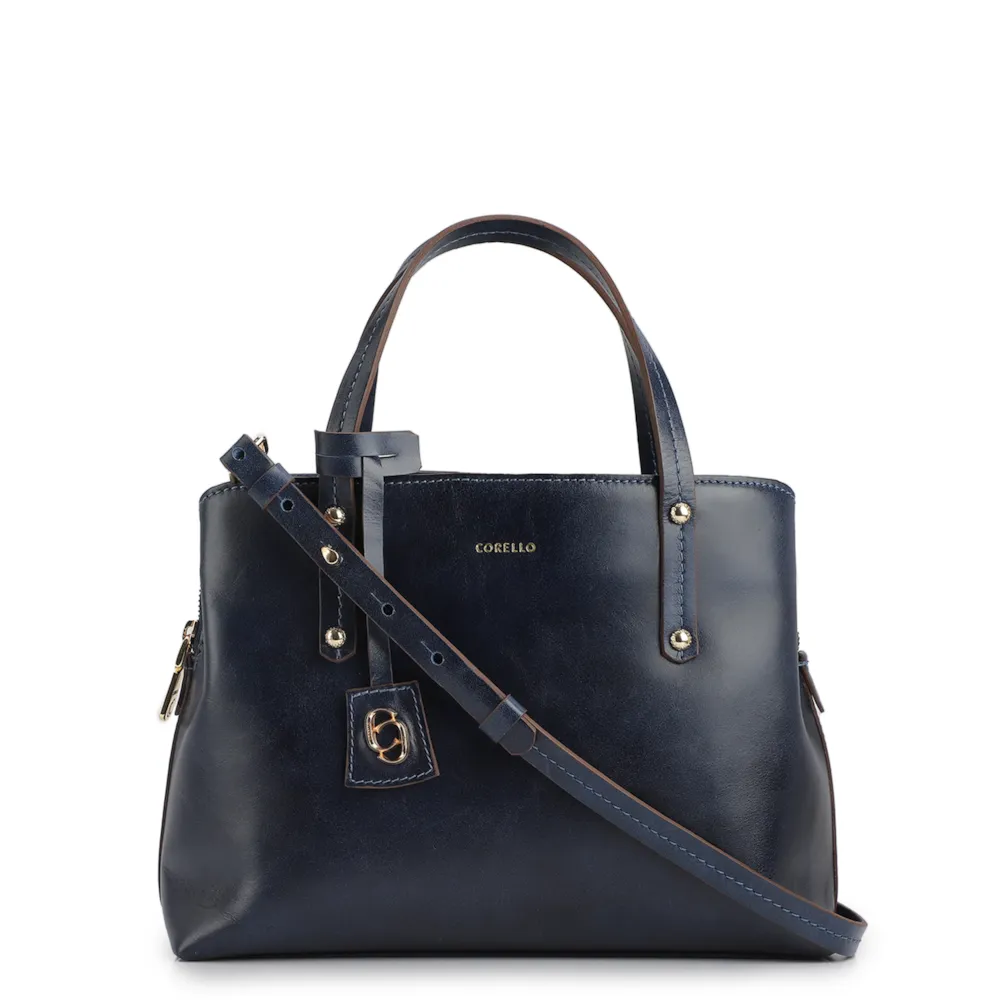 Bolsa Tote Couro Azul
