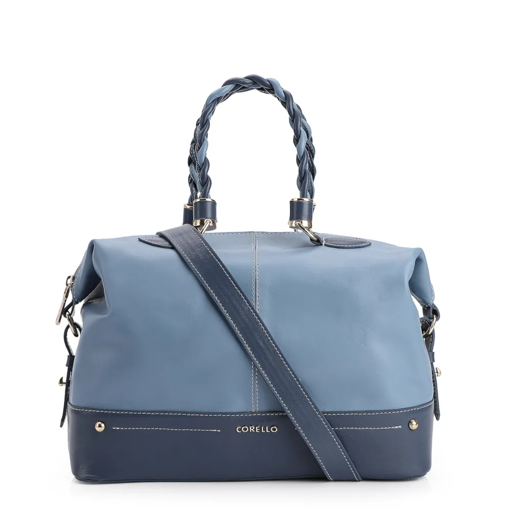 Bolsa Tote Couro Azul