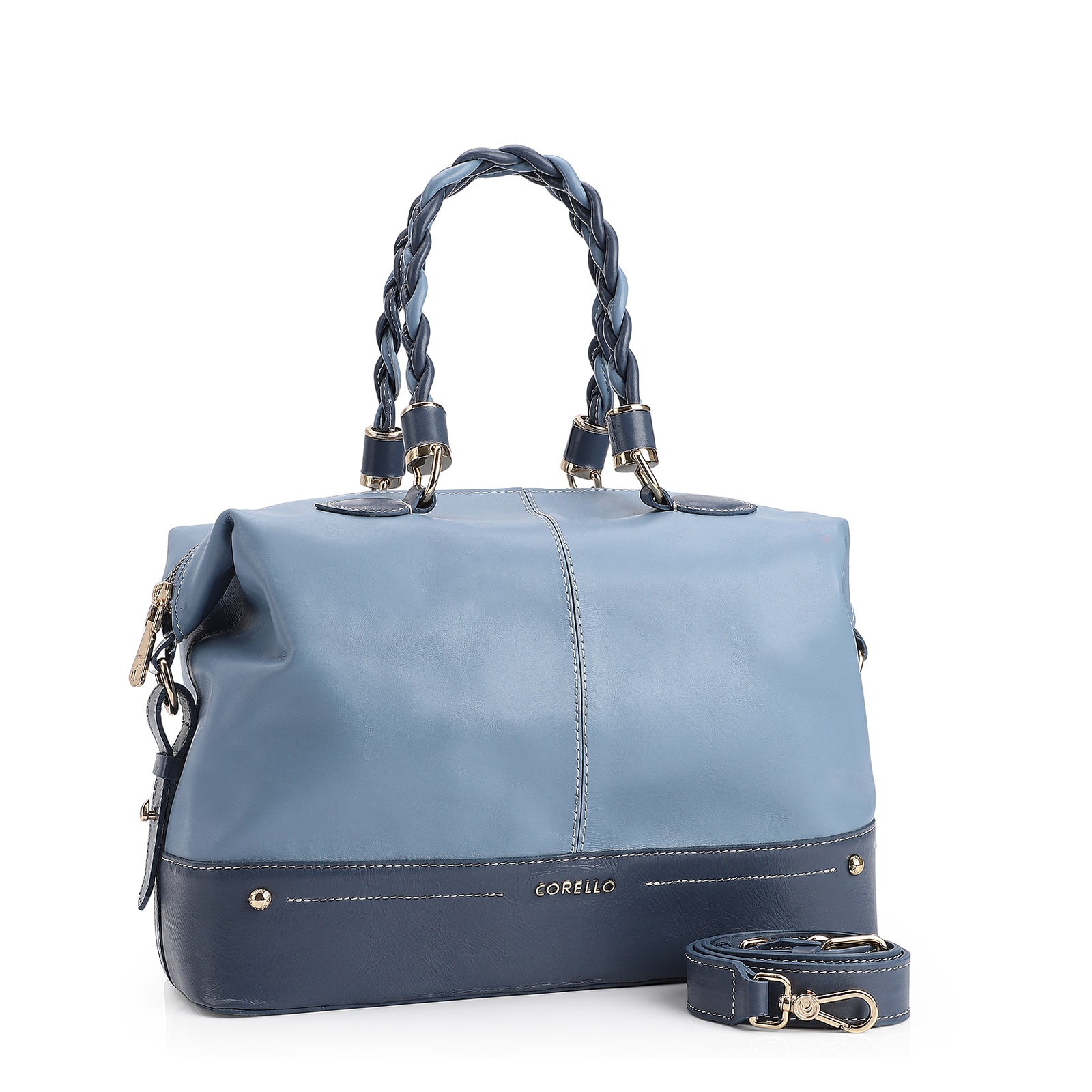 Bolsa Tote Couro Azul