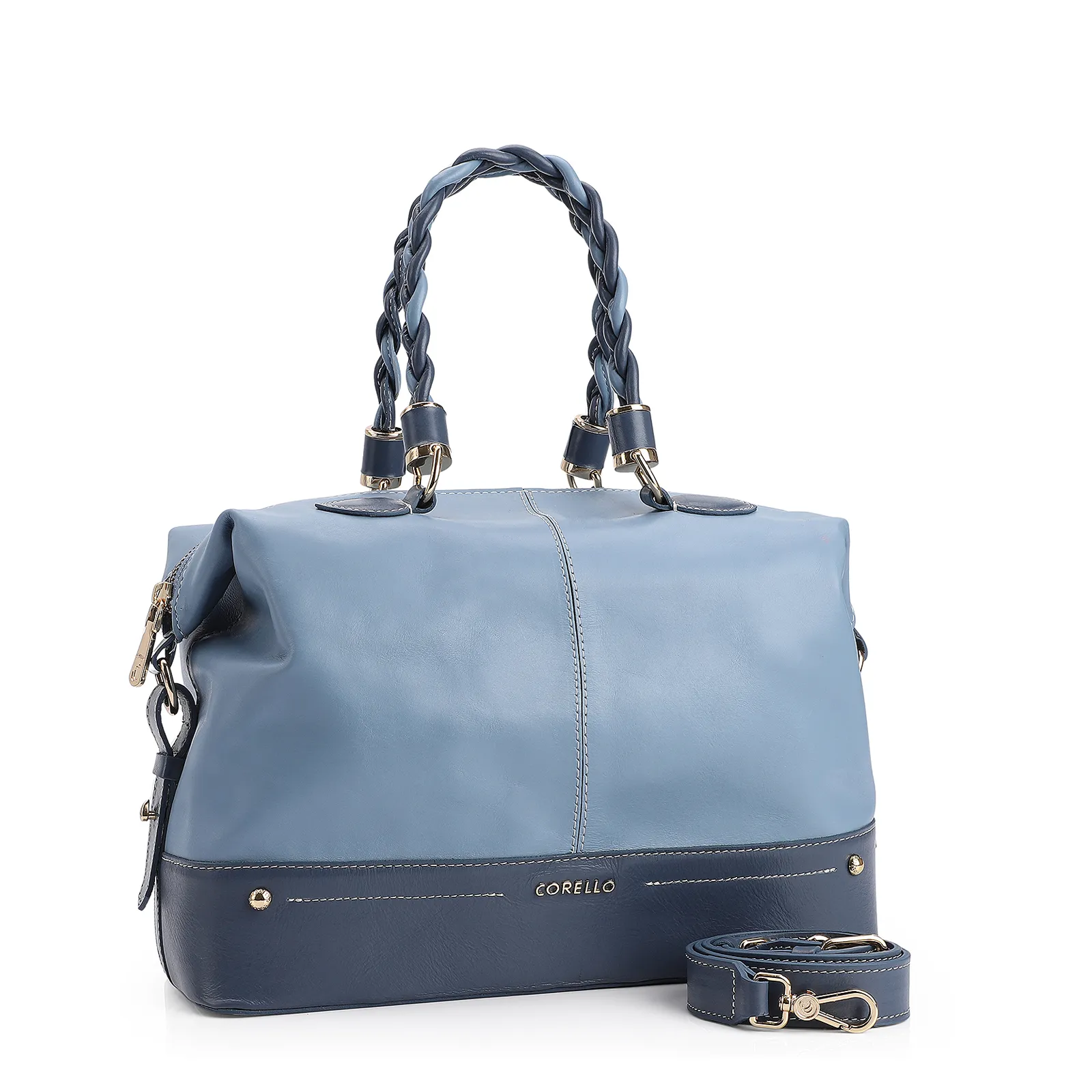 Bolsa Tote Couro Azul