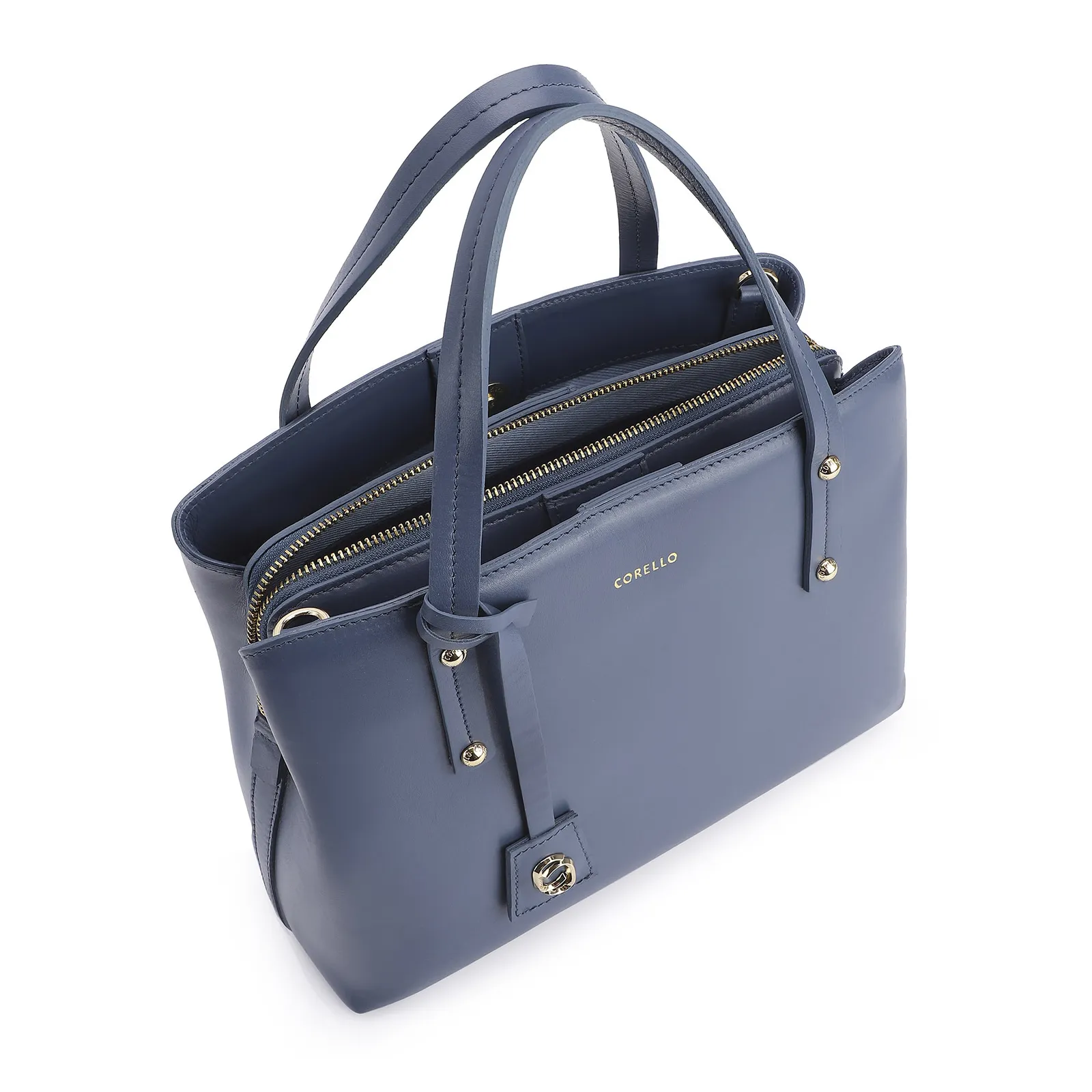 Bolsa Tote Couro Azul