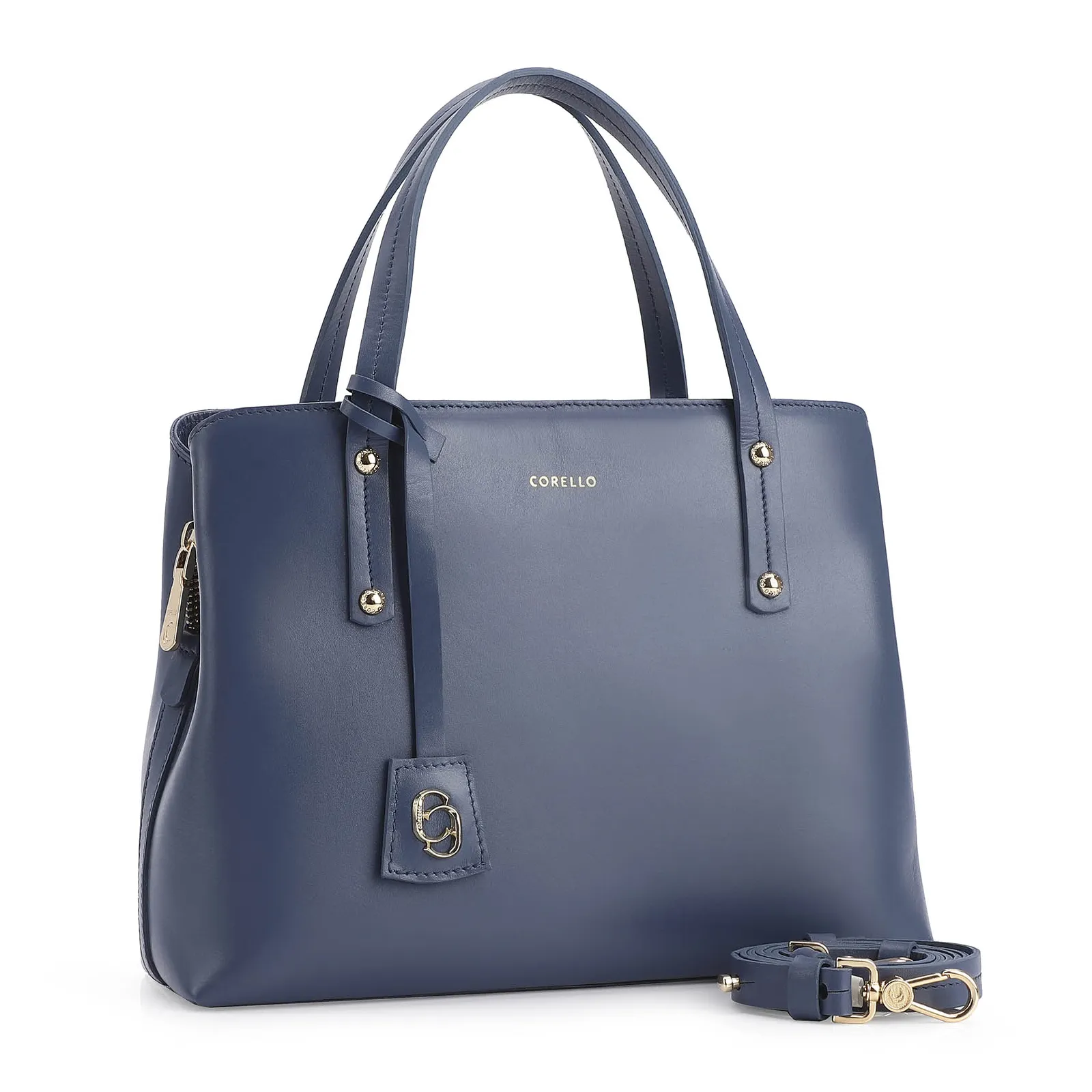 Bolsa Tote Couro Azul