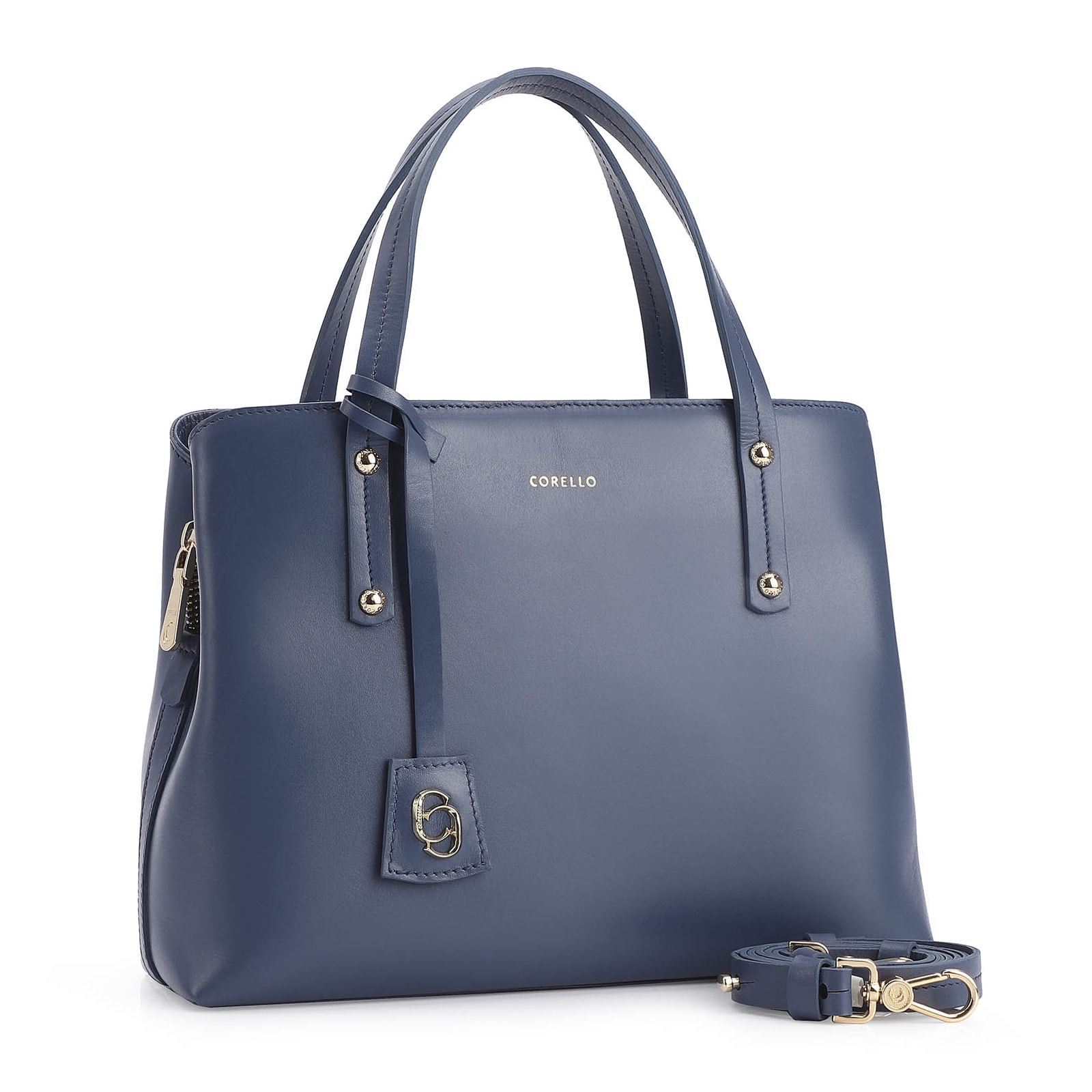 Bolsa Tote Couro Azul