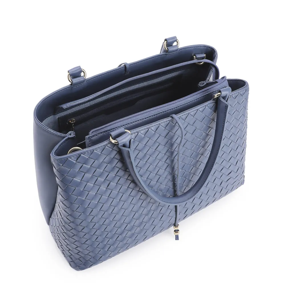 Bolsa Tote Couro Azul - imagem 4