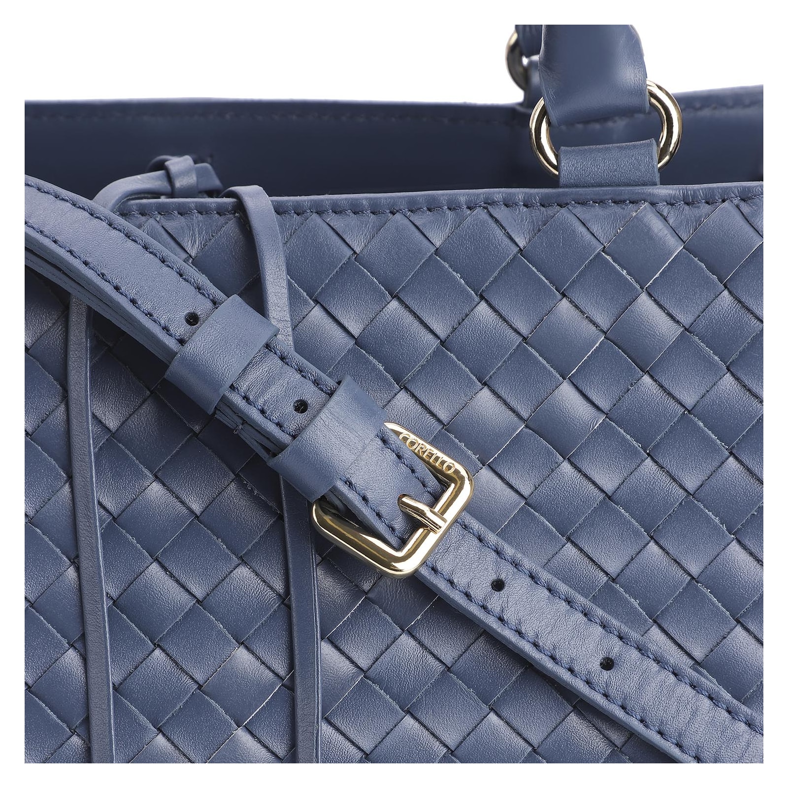 Bolsa Tote Couro Azul