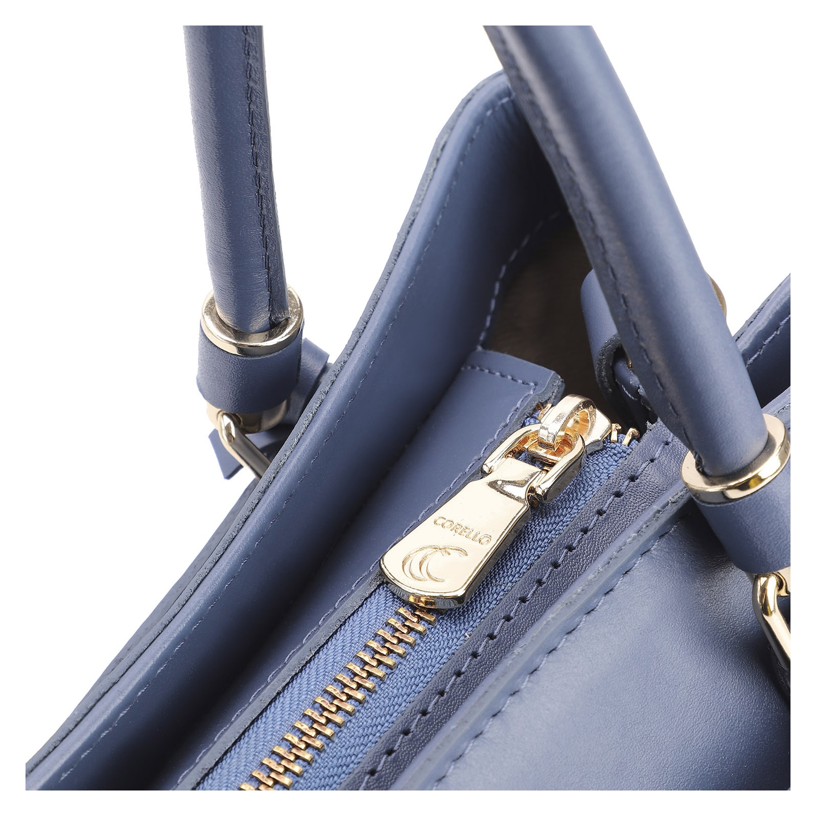 Bolsa Tote Couro Azul