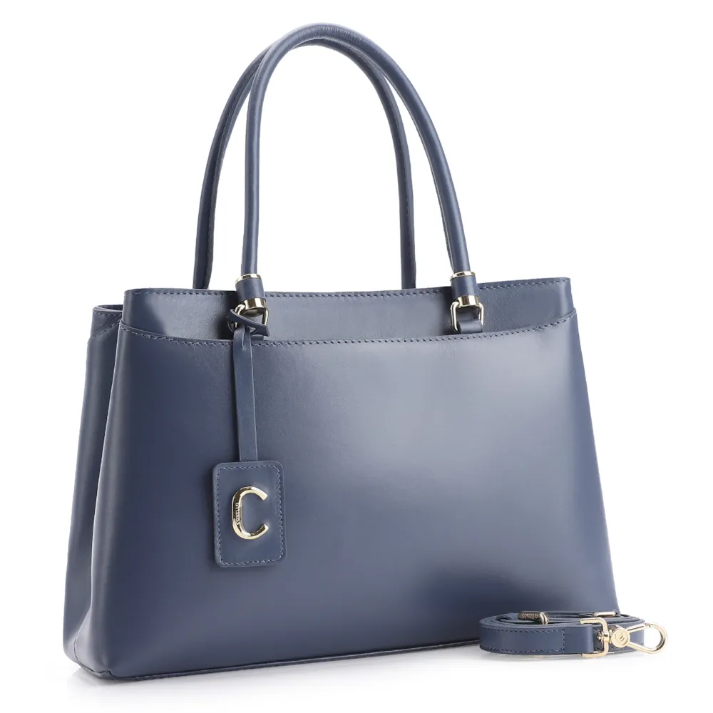 Bolsa Tote Couro Azul - imagem 2