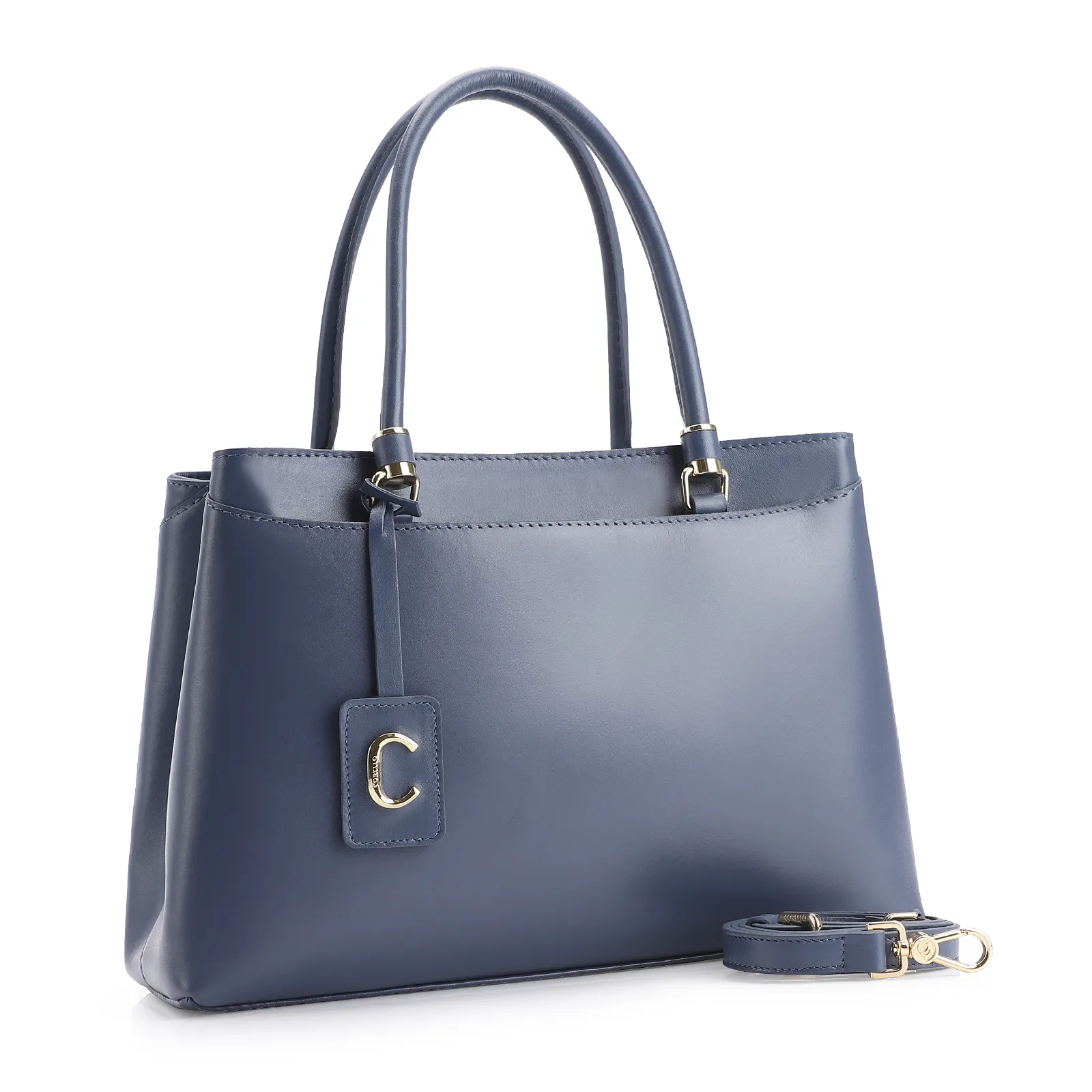Bolsa Tote Couro Azul