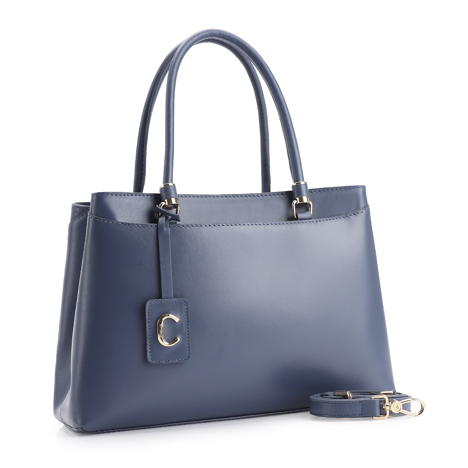 Bolsa Tote Couro Azul