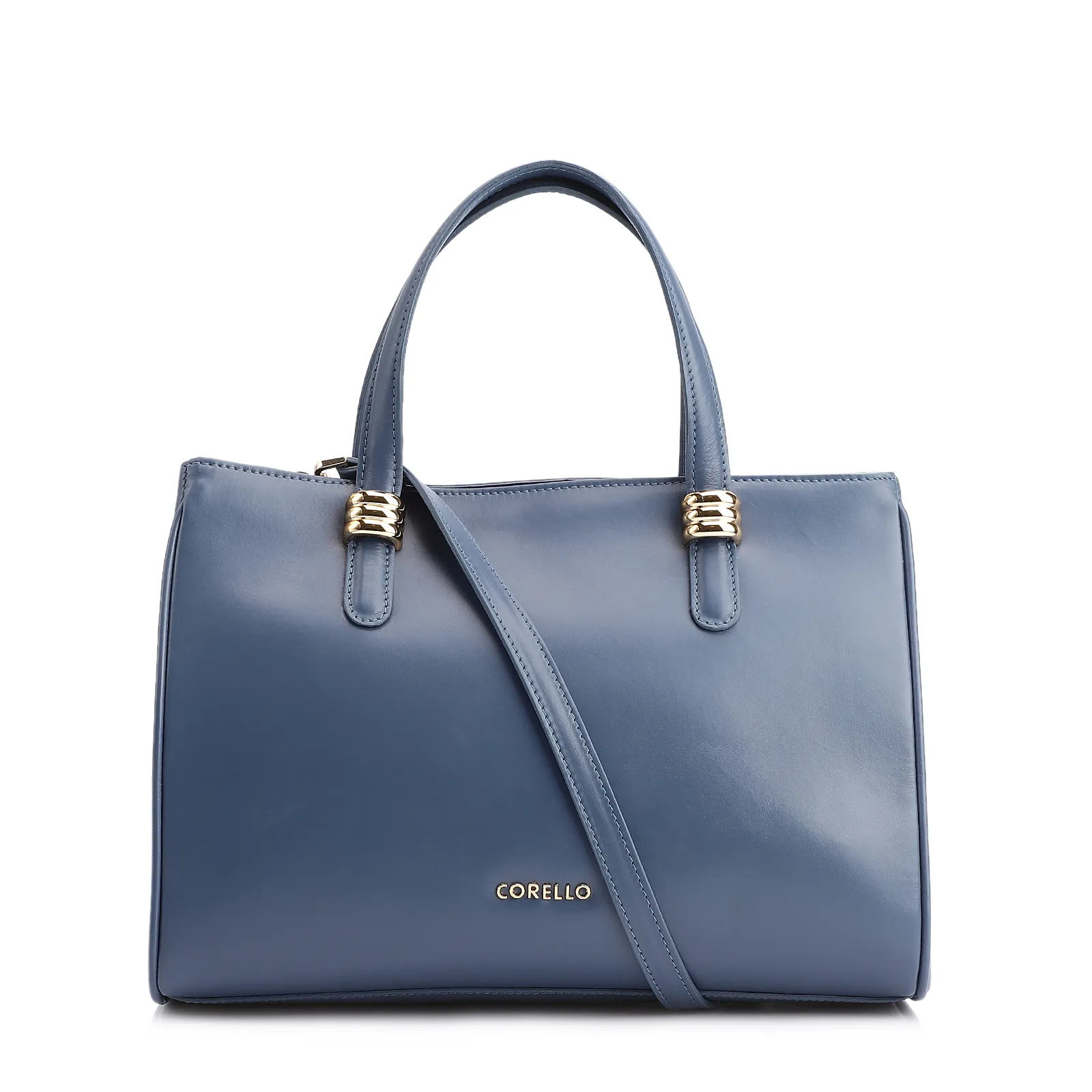 Bolsa Tote Couro Azul