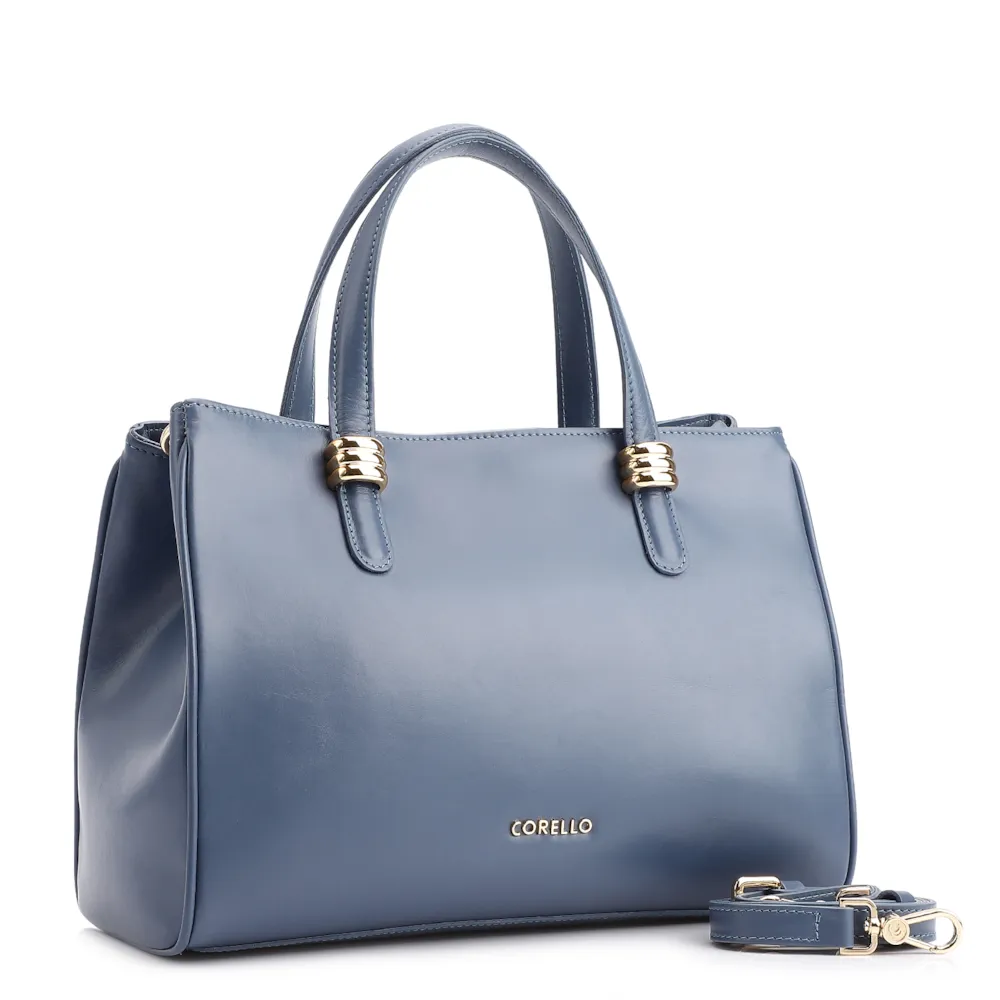 Bolsa Tote Couro Azul - imagem 2