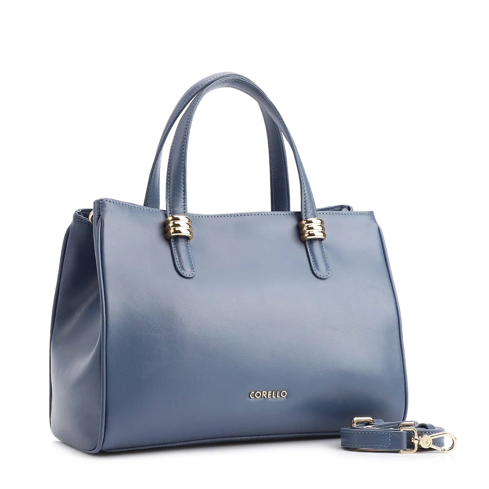 Bolsa Tote Couro Azul